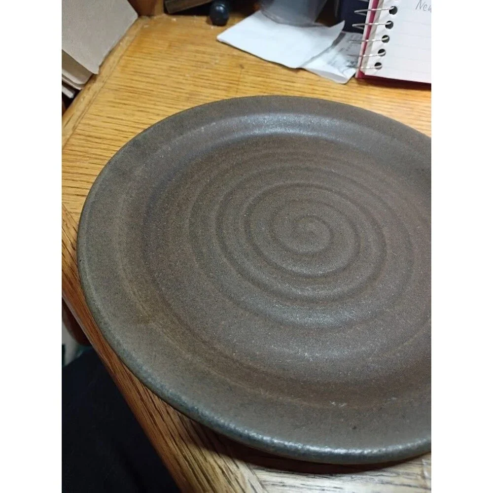 From Miry Clay Pottery Salad Plate Chocolate Espresso 8